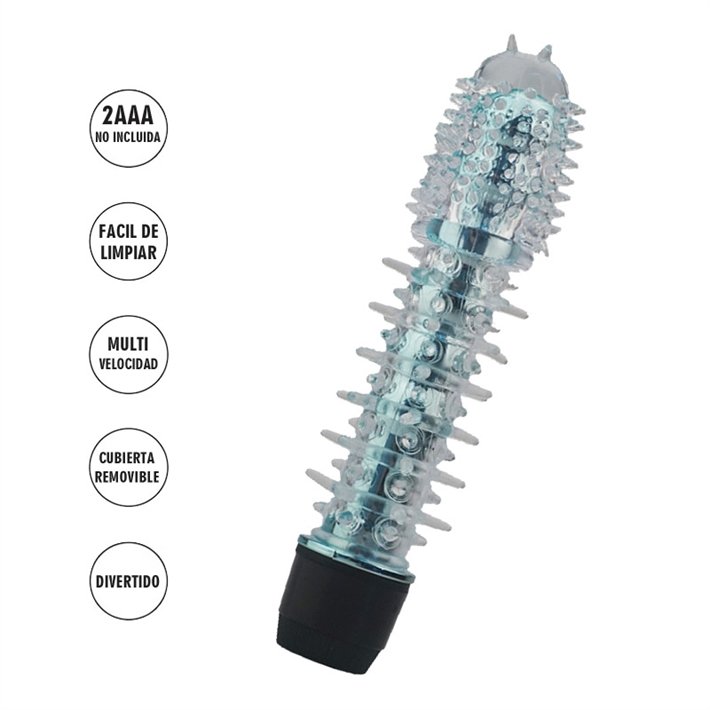 Vibrador 17 cm con funda siliconada - Imagen 2