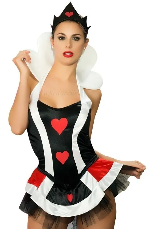 Disfraz de Reina de Corazones Erótica Premium Line de Pasionel 2 Piezas .- - Imagen 2