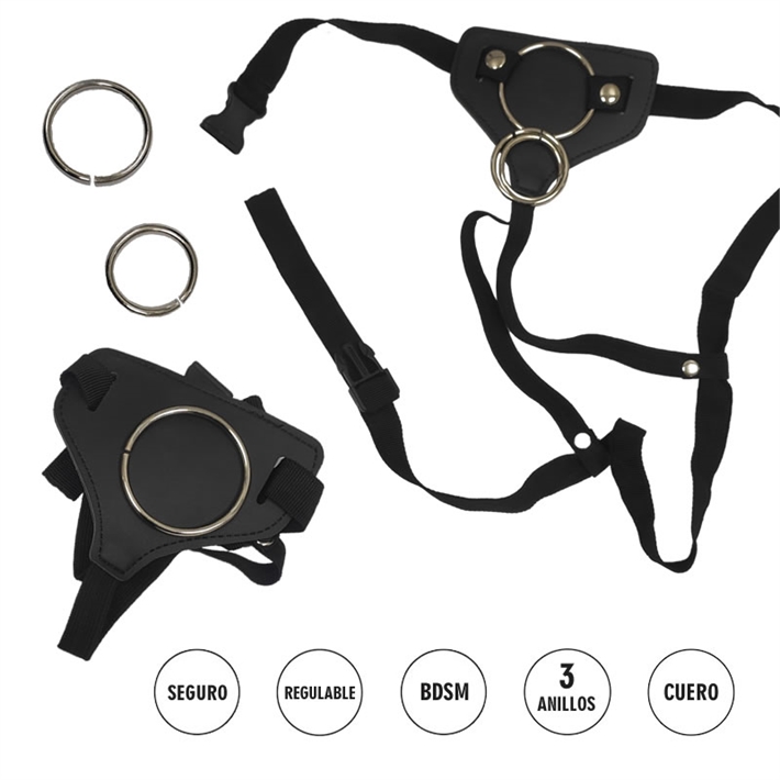 Arnes Ajustable con tres aros metálicos de diferentes diámetros