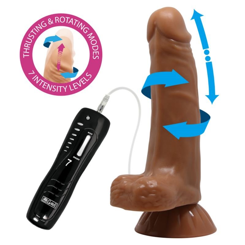 VIBRADOR ROTADOR REALISTICO EASTON PELLIZCABLE 19CM X 4 CM - Imagen 7