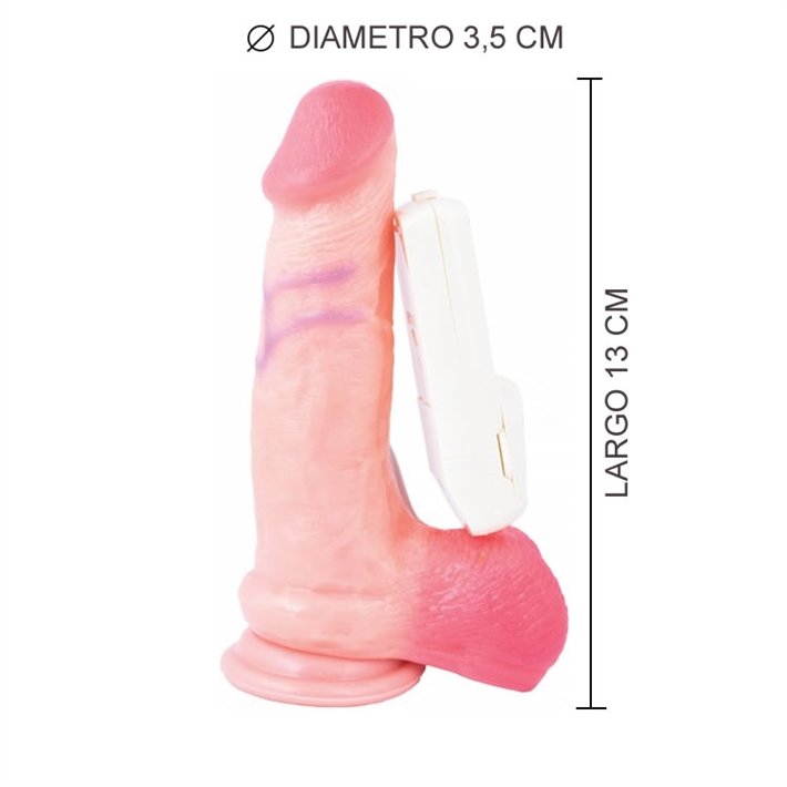 Vibrador Realistico con sopapa 13 cm x 3,5 cm