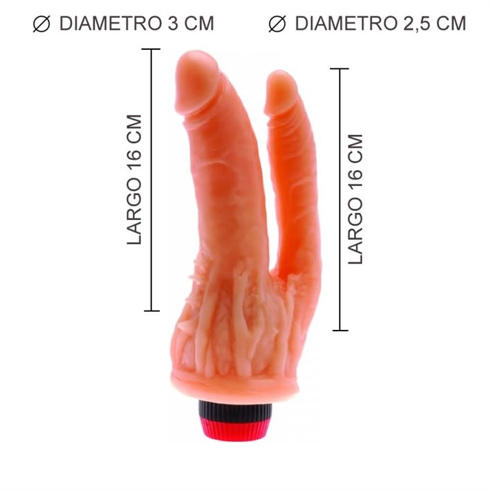 Vibrador para doble penetracion en Silicona
