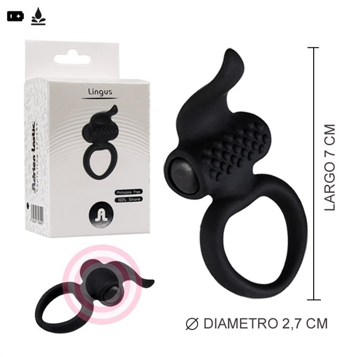 Lingus Anillo vibrador con estimulador de clitoris