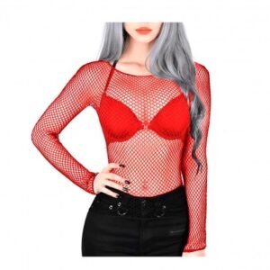 Camiseta de Red Manga Larga Roja Pasionel .-