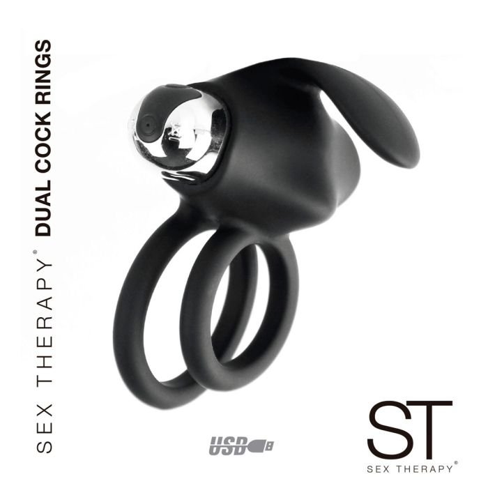 Bunny Anillo vibrador doble aro Carga Usb