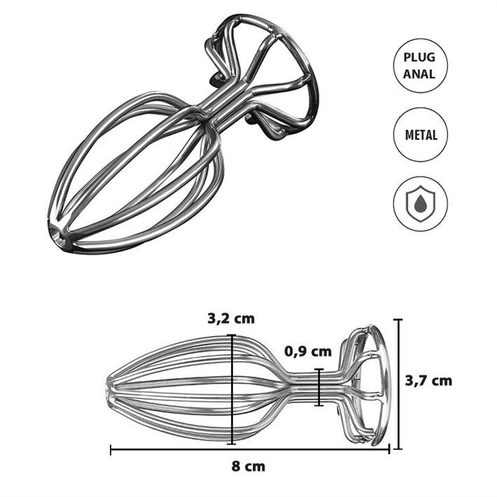 Plug anal Hueco de Acero 8cm