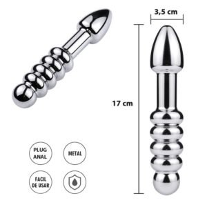 Plug doble punta metalico 17 cm