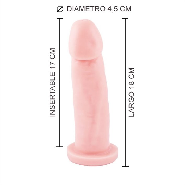 Dildo Silicona 18 x 4,5 apto Arnes