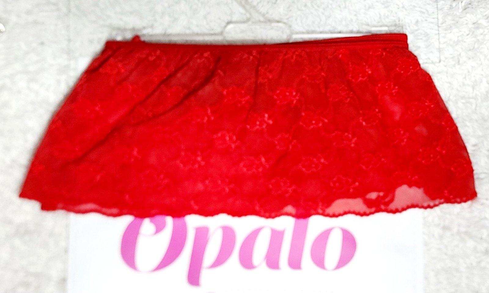 Pollera Tul Bordado Rojo .-