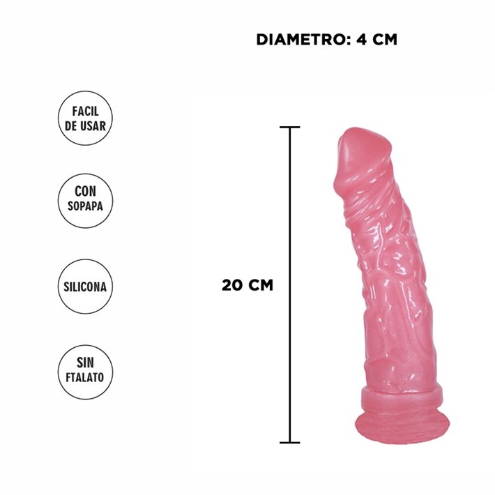 Dildo americano grande perlado rosa 20x4cm