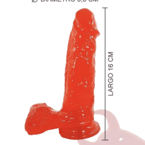 Consolador con sopapa Plumber rojo 16cm