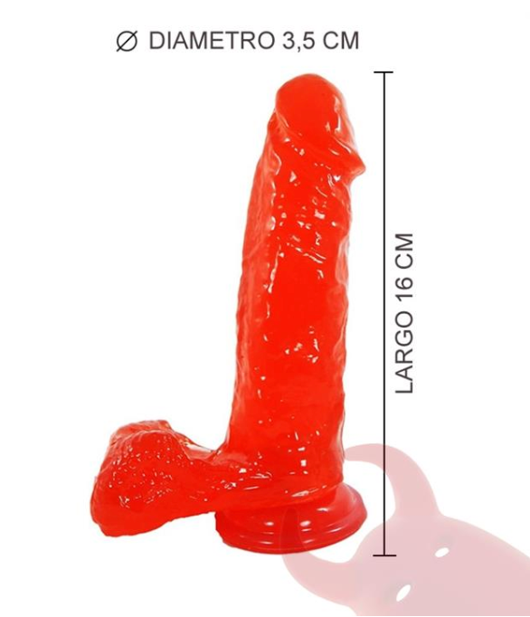 Consolador con sopapa Plumber rojo 16cm