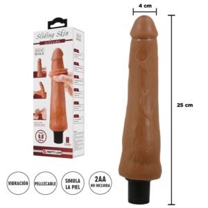 Vibrador color piel deslizante realista,