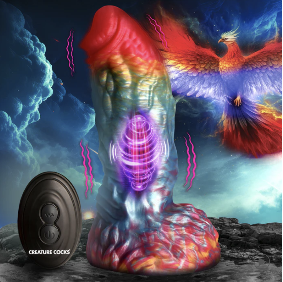Vibrador Monstruo de silicona vibrador Rainbow Phoenix - Imagen 4