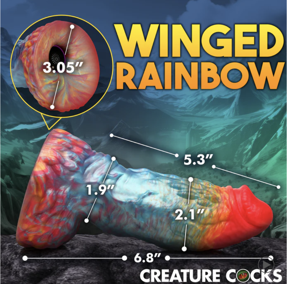 Vibrador Monstruo de silicona vibrador Rainbow Phoenix - Imagen 3