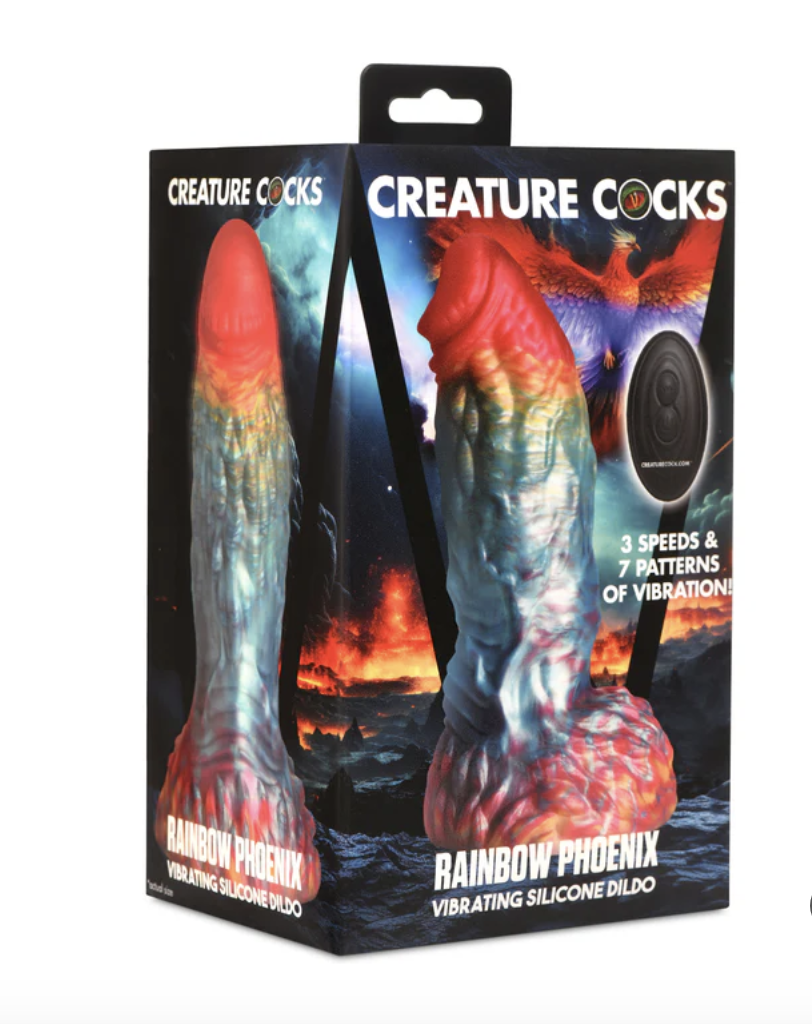 Vibrador Monstruo de silicona vibrador Rainbow Phoenix