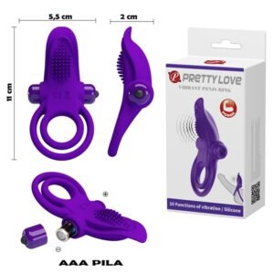 Anillo Pretty Love Violeta lengua con Vibro