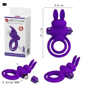 PRETTY LOVE BUNNY COCK RING 2. Anillo con vibro