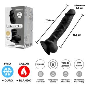 Dildo Negro Premium Real Skin Model 1 con ventosa de 18 c