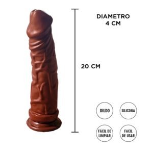 Dildo con sopapa americano moreno 20 Cm