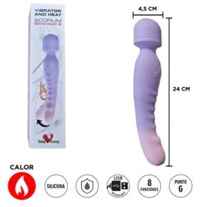 Doble vibrador microfono con movimiento y efecto calor 24 cm